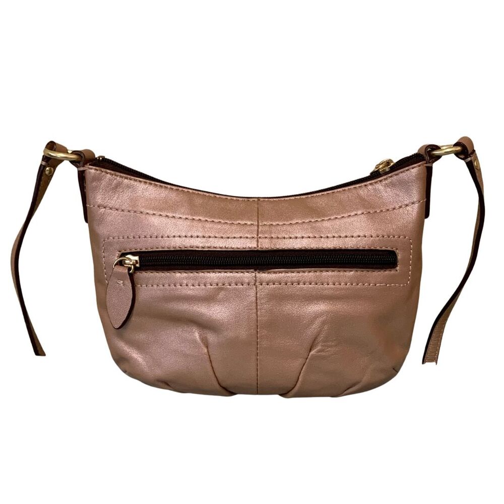 Coach Rose Gold / Bronze Leather Shoulder Bag Crossbody Purse - Picture 4 of 13